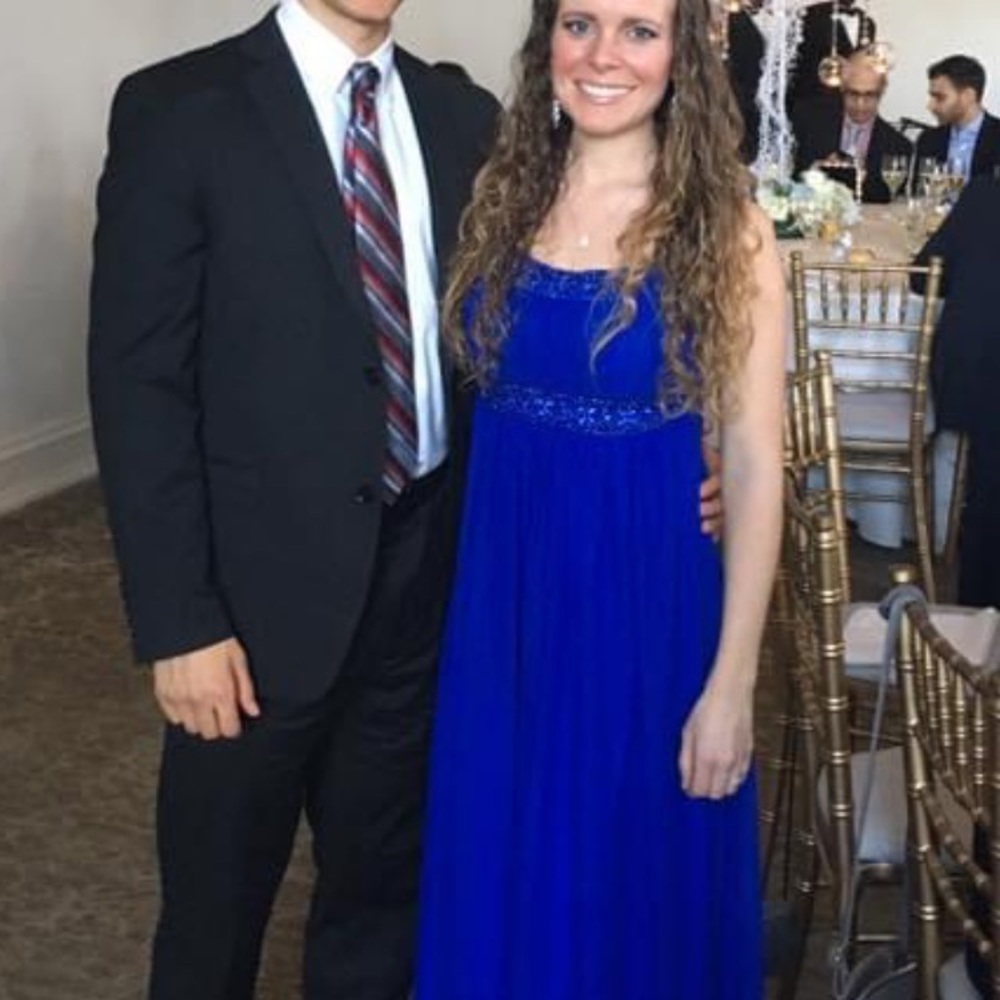 Floor length royal blue size 2 dress